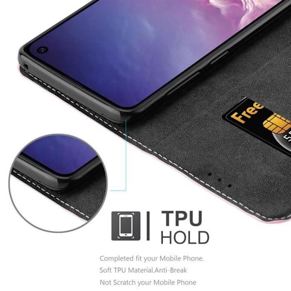 Coque Samsung Galaxy S10e - CADORABO - Hållare ROSA SVART - Syntetläder - Magnetisk stängning - Ställfunktion SV: SVART ROSA