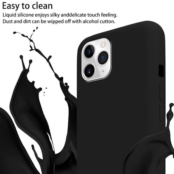 Halsbandsfodral för Apple iPhone 11 PRO MAX Fodral i LIQUID BLACK Modehalsbandsfodral Moderiktigt fodral Fodral Silikon Justerbar