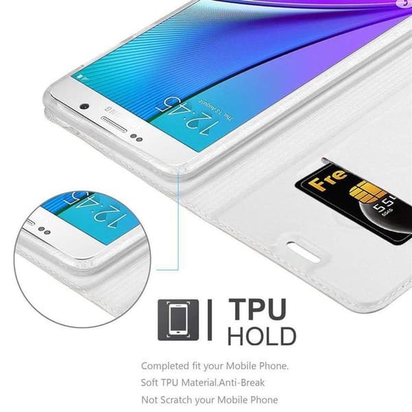 Flip-fodral för Samsung Galaxy NOTE 5 Fodral i KLASSISK SILVER Plånbok Stötsäker Grå