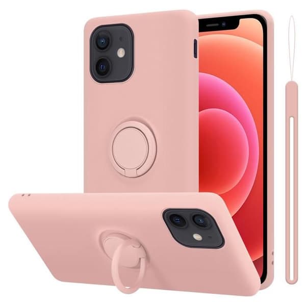 Skal för iPhone 12 MINI i LIQUID PINK Stötabsorberande skydd Ros