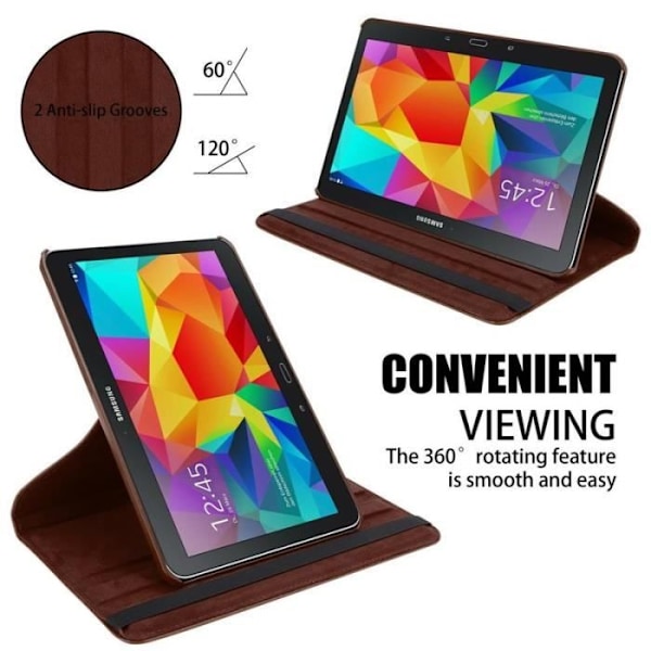 Skyddshus - Cadorabo - Samsung Galaxy Tab 4 - Brun - Inbyggt stativ - 360° skydd kastanj