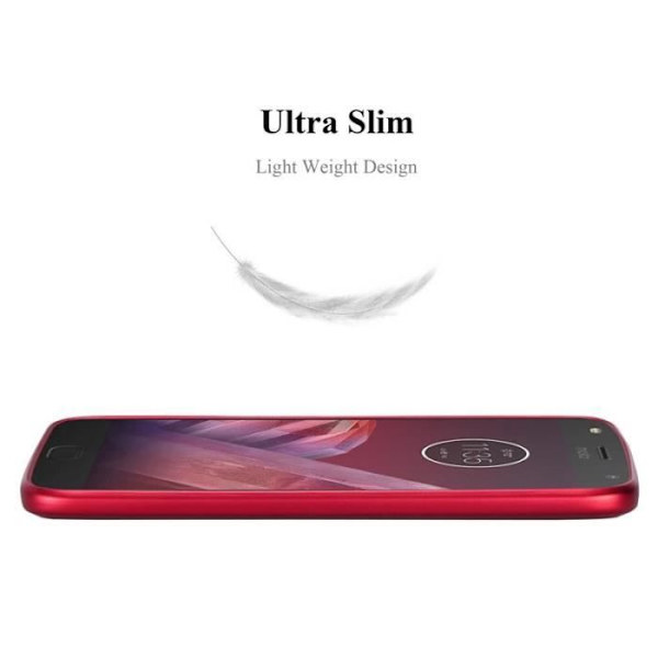 Cadorabo Fodral fungerar med Motorola MOTO Z2 i METALLIC RED - Stötsäker och reptålig TPU silikonhölje - Ultra Slim