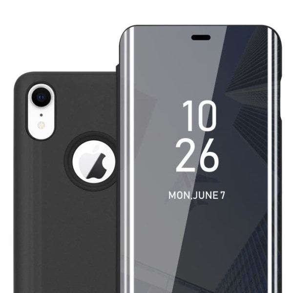 Coque för iPhone XR - CADORABO - Clear View - Spegel skydd 360° - Svart - Styv Svart