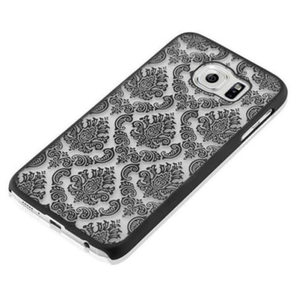 Cadorabo fodral till Samsung Galaxy S6 (NICHT für EDGE) - i svart - Henna blommor paisley design - Hårt skal