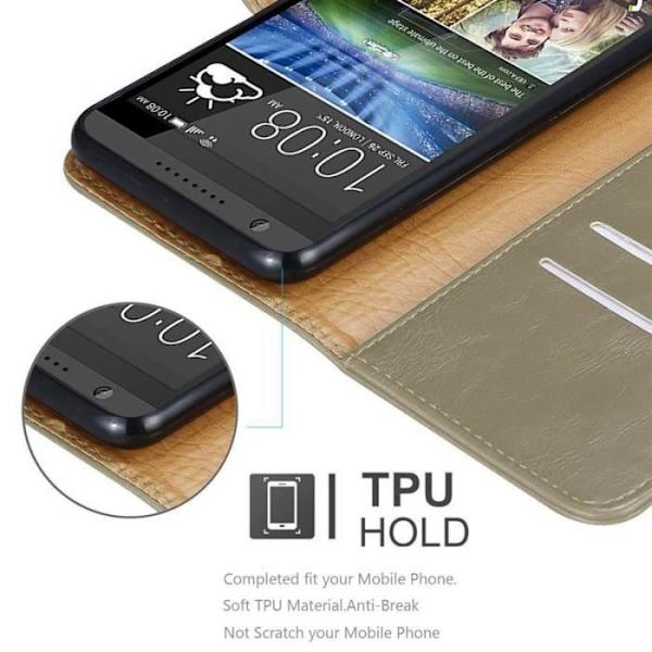 HTC Desire 820 fodral - CADORABO - Brun - Läderimitation - Stativfunktion - Kortfack kastanj