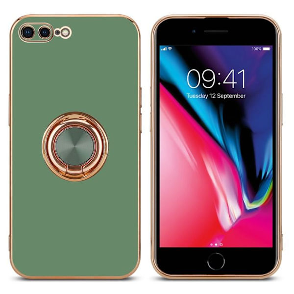 Fodral för Apple iPhone 7 PLUS / 7S PLUS / 8 PLUS Fodral i glansigt ljusgrönt - guld Flexibelt TPU silikonfodral med Grön