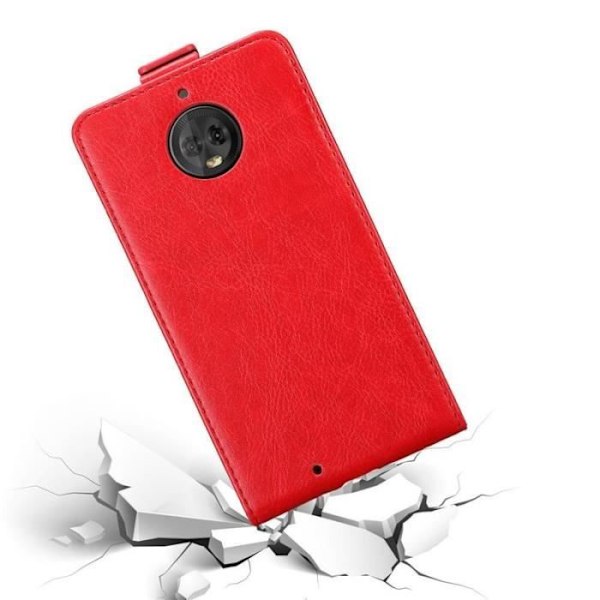 Flipfodral - CADORABO - MOTO G6 - Röd konstläder - Magnetisk stängning - Komplett skydd Röd