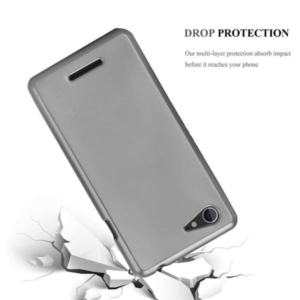 Skyddsfodral för Sony Xperia E3 Skyddsfodral i MATTS GRÅ METALLISK design Grå