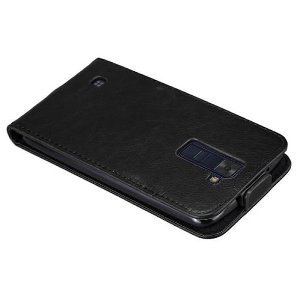 Flip-fodral - CADORABO - LG K8 2016 - Imiterat läder - Svart - Magnetstängning Svart