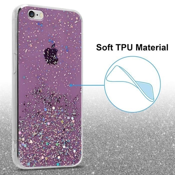 Fodral för Apple iPhone 6 PLUS / 6S PLUS Fodral i lila med glitterfodral Skyddande silikon TPU Glitter paljetter