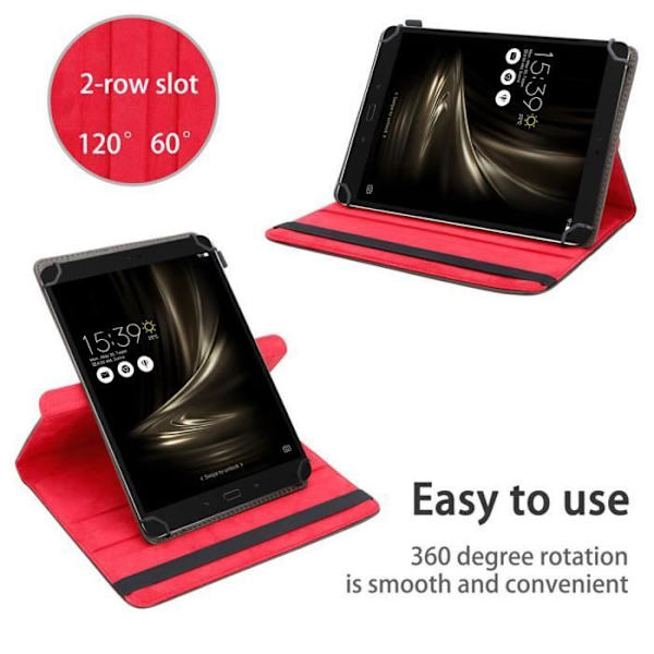 Tablettfodral - CADORABO - ZenPad 3S 10 - Läderimitation - 360° skydd - Integrerat stöd Brun