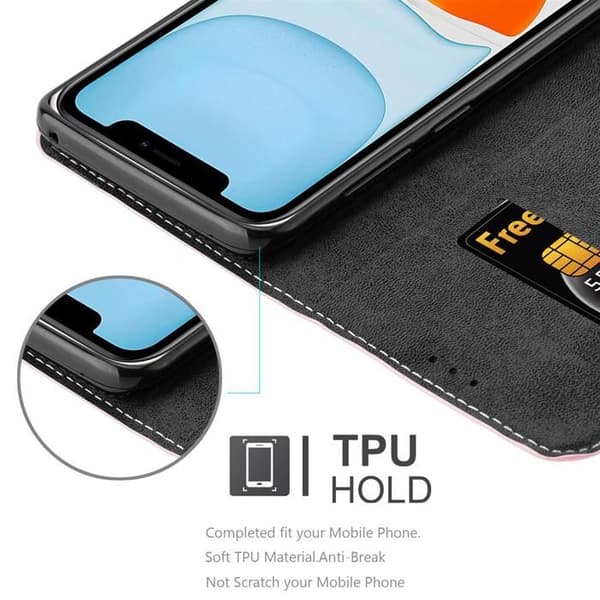 iPhone 11 Fodral i ROSA SVART Skyddsetui Ros