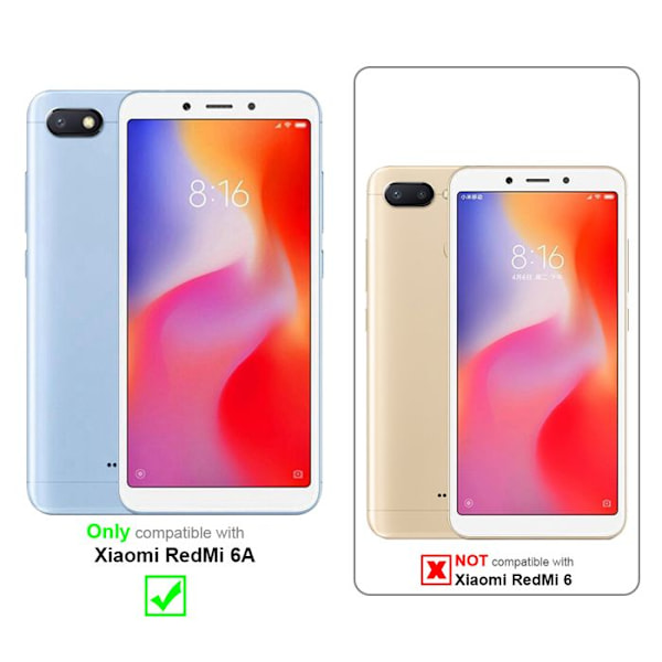 3x Härdat glas skärmskydd för Xiaomi RedMi 6A, högtransparent film Vit