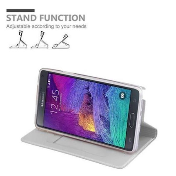 Samsung Galaxy NOTE 4 Fodral i CLASSY SILVER från Cadorabo (METALLIC MATT Design) Helt skyddsfodral med Flip Flip och