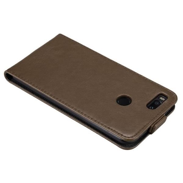 Coque - CADORABO - Xiaomi Mi A1 / 5X - Syntetiskt läder - Brun - Magnetstängning kastanj