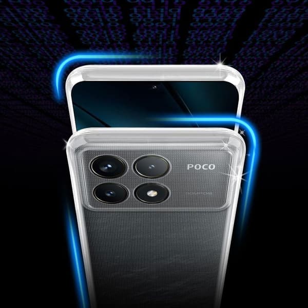Transparent stötsäker silikonfodral för Xiaomi Poco F6 Pro Vit
