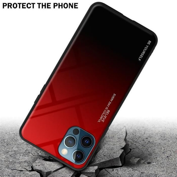 Fodral till Apple iPhone 13 PRO MAX Fodral i RÖD - SVART Fodral Skyddsskydd tvåfärgad TPU