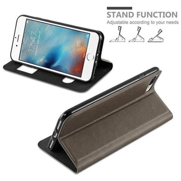 Flipfodral för iPhone 7 PLUS / 7S PLUS / 8 PLUS Fodral i BRUN STEN Skydd brun