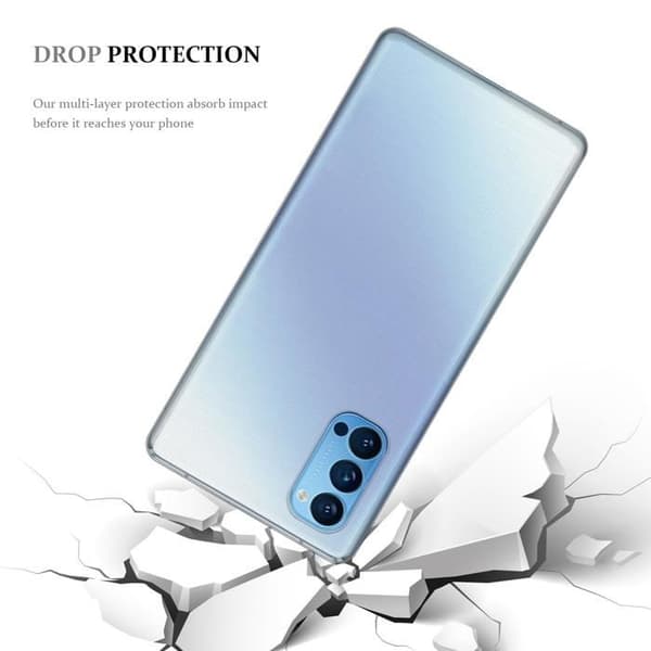 Transparent stötsäker silikonfodral för Oppo Reno4 Vit