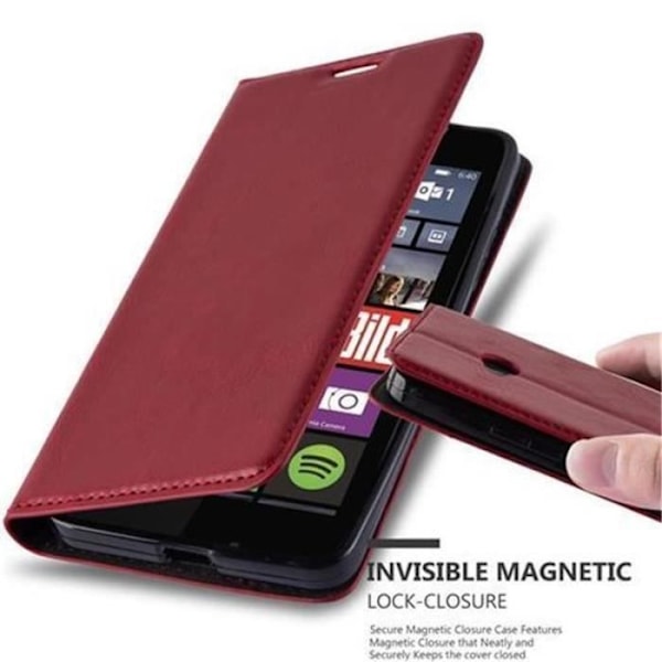 Cadorabo Fodral Nokia Lumia 640 APPLE RÖD Osynlig magnetisk STÄNGNING Fodral Fodral Fodral stöder stativ och kortplats