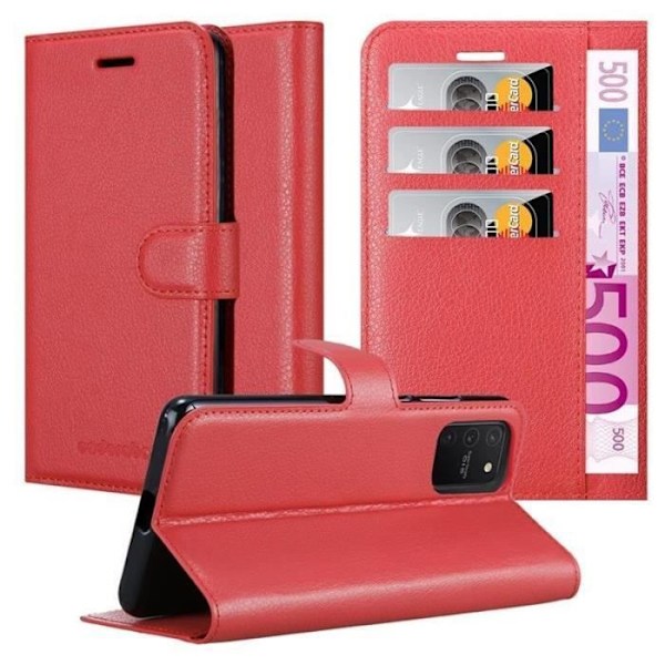Coque - CADORABO - Samsung Galaxy A91 - Röd - Similläder - Stödfunktion Röd