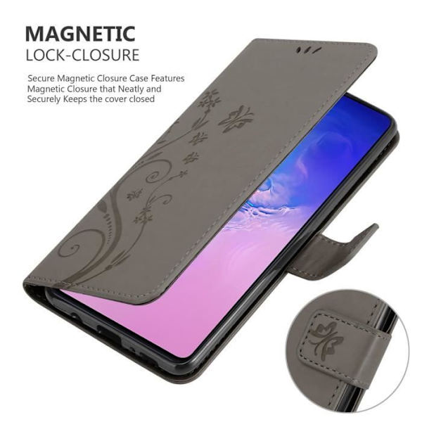 Cadorabo Fodral för Samsung Galaxy A91 / S10 LITE / M80s i BLOMMAGRÅT Skalskydd Blommigt Blommig grå