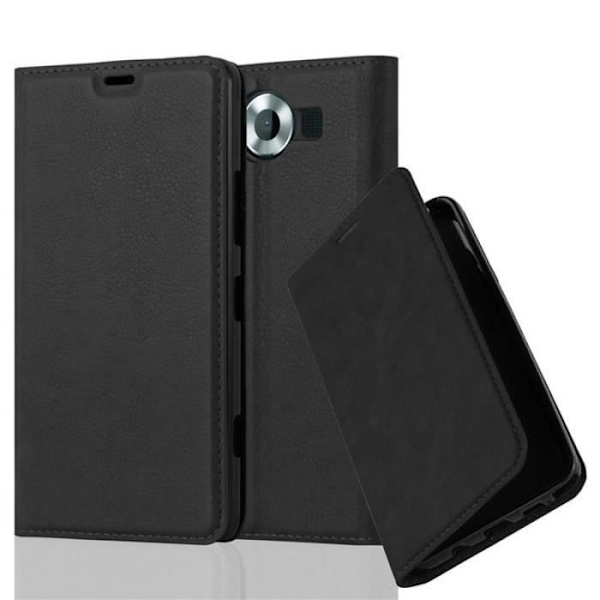 Nokia Lumia 950 Fodral i NIGHT BLACK från Cadorabo (INVISIBLE MAGNETIC CLOSURE Design) Helt skyddande fodral med flipskydd