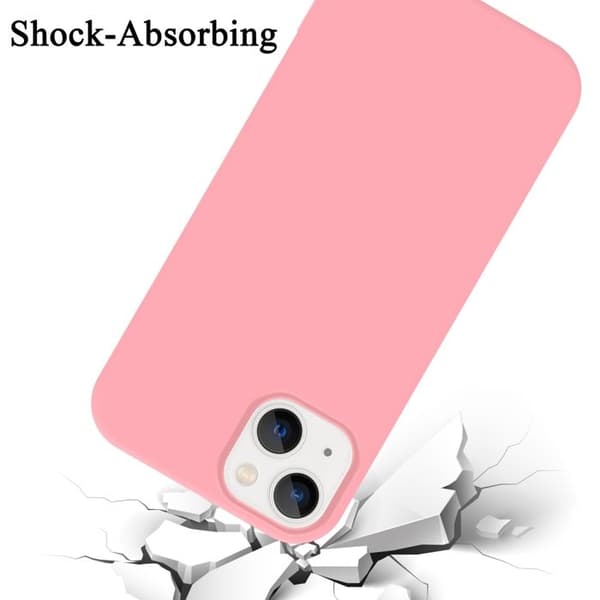Skal för iPhone 14 PLUS Stötabsorberande i LIQUID PINK Ros