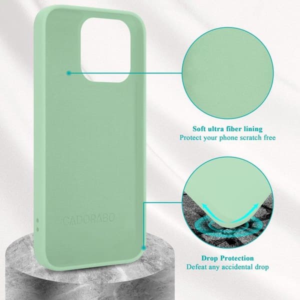 Skal för iPhone 14 PRO MAX Stötabsorberande i LIQUID LIGHT GREEN Grön