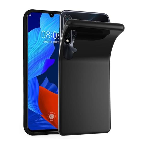 Transparent stötsäker silikonfodral för Huawei NOVA 5 / 5 PRO Svart