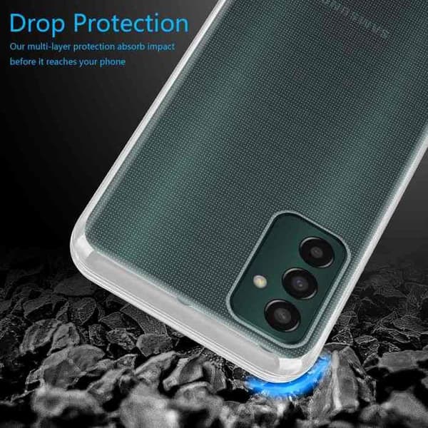 Transparent stötsäker silikonfodral för Samsung Galaxy M13 4G Vit