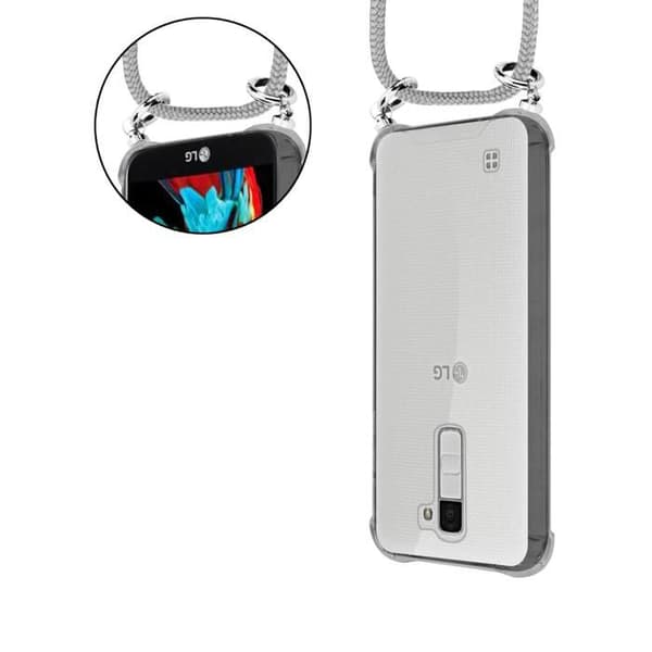 Fodral för LG K10 2016 med axelrem i GRÅSILVER med justerbar snodd Grå