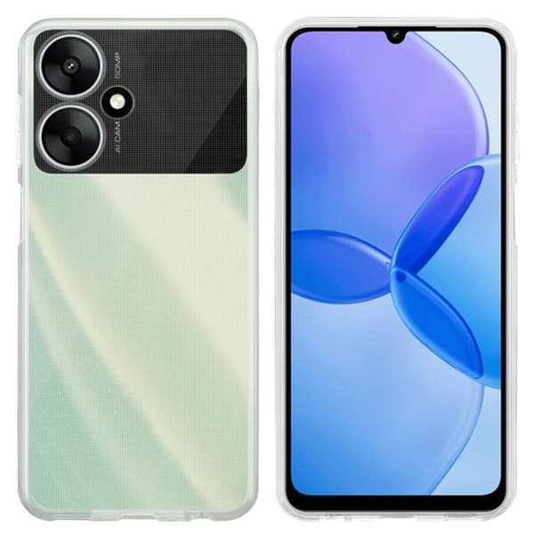 Transparent stötsäker silikonfodral för Redmi 13R 5G Vit