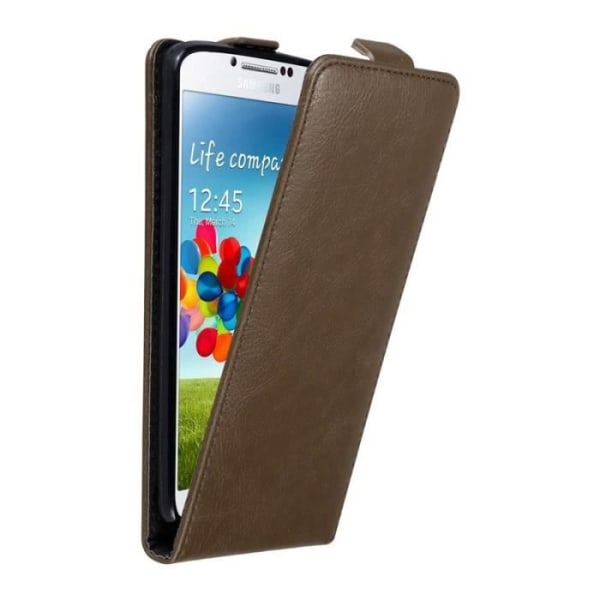 Cadorabo Fodral till Samsung Galaxy S4 - i brunt - Flip Style skyddsfodral med magnetlås