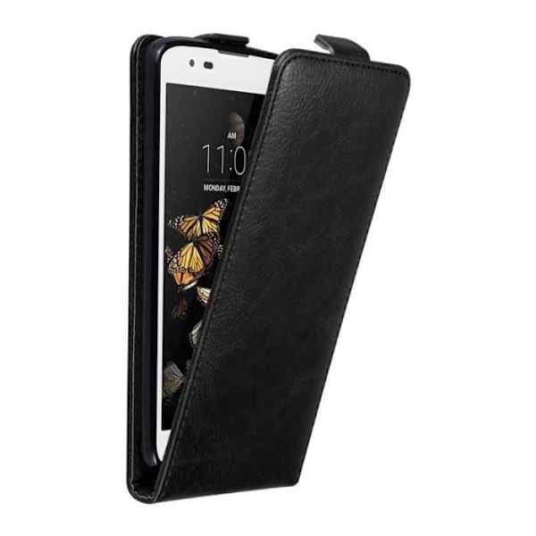 Flip-fodral - CADORABO - LG K8 2016 - Imiterat läder - Svart - Magnetstängning Svart