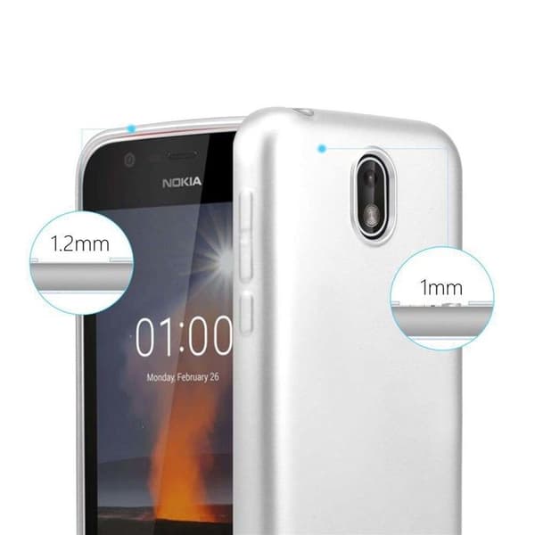 Skyddsfodral för Nokia 1 2018, skyddsfodral i METALLISK SILVER, matt design Grå