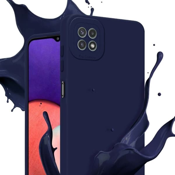 Skyddsfodral för Samsung Galaxy A22 5G i MÖRKBLAU FLUID Stötsäker Skyddsfodral Blå