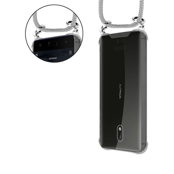 Mobilskal för Nokia 3 2017 med axelrem i GRÅSILVER med justerbar snodd Grå
