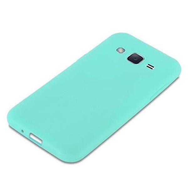 Samsung Galaxy J2 2015 (5) Fodral CANDY BLUE Cadorabo DESIGN CANDY TPU Silikonskydd Fodral Skal Ultra Slim Bumper