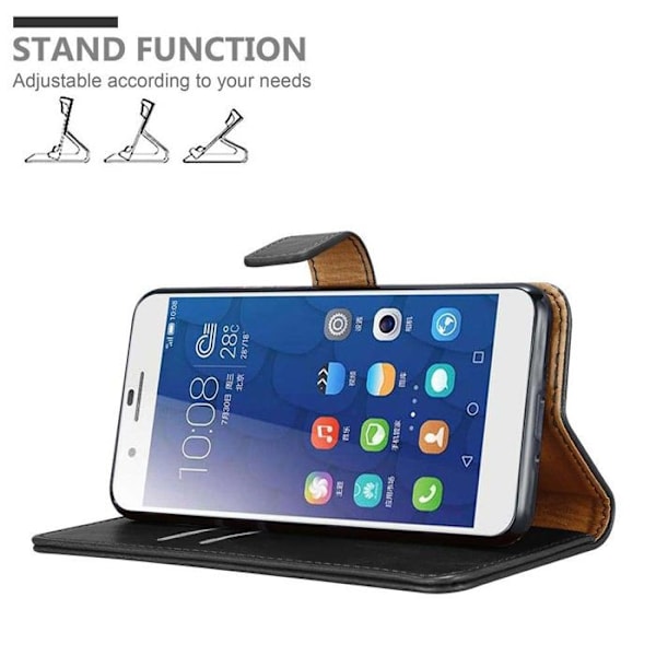 Coque för Honor 6 PLUS i KOLSVART Skyddsskal med stödfunktion Svart