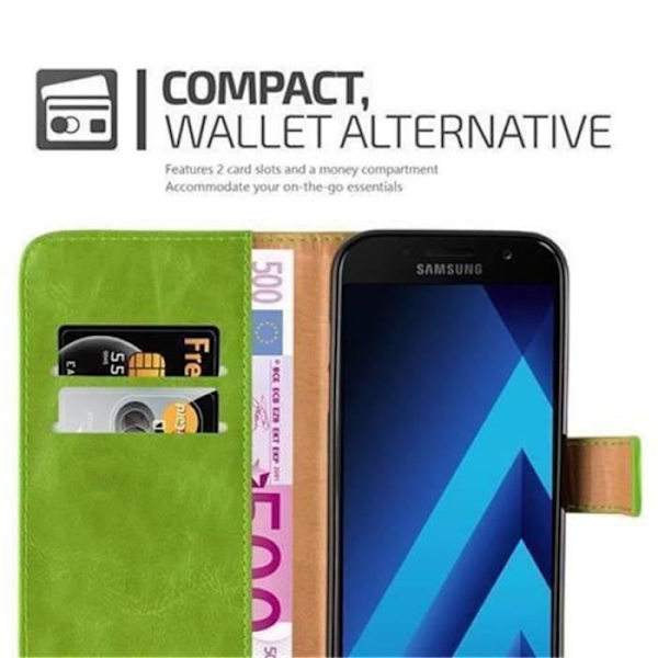 Samsung Galaxy A3 2017 (7) Fodral i MOUNTAIN GREEN by Cadorabo (LYXdesign) Helt skyddsfodral med flip flap och stativ
