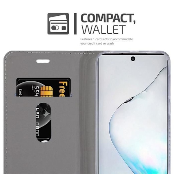 Coque - CADORABO - Samsung Galaxy NOTE 10 - Similskinn - Jeansdesign - Magnetisk Stängning Grå