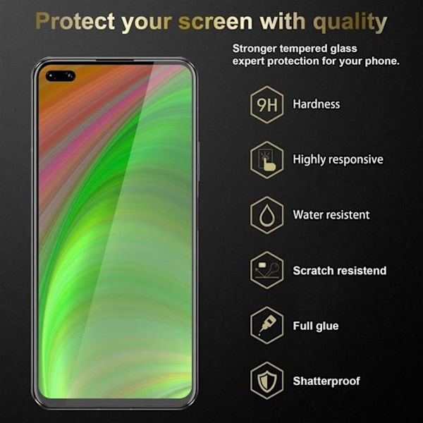 3x Härdat glas skärmskydd för Honor View 30, högtransparent skyddfilm av härdat glas Vit