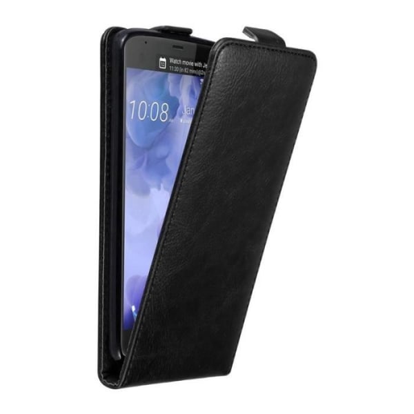 Flip-fodral - CADORABO - HTC U ULTRA - Svart konstläder - Magnetisk stängning - Komplett skydd Svart