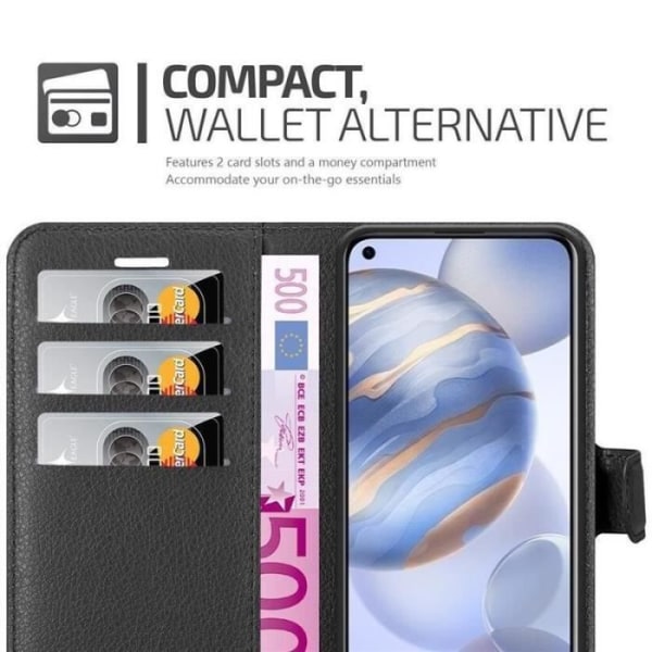 Honor 30 Fodral - CADORABO - Konstläder - Stativfunktion - 3 kortfack - Svart Svart