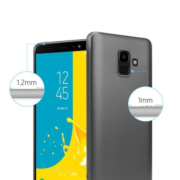 Skyddsfodral för Samsung Galaxy J6 2018 Skyddsfodral i MATTS GRÅ METALLISK Design Grå