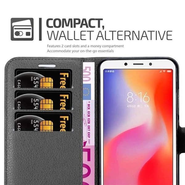Etui för Xiaomi RedMi 6 i JETSVART Svart