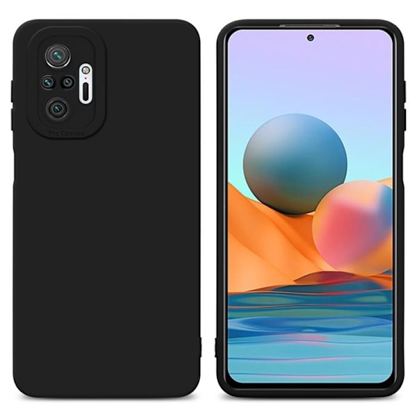 Coque för Xiaomi RedMi NOTE 10 PRO i FLUID SVART Housse Etui Case Cover i flexibel TPU-silikon Skydd Svart