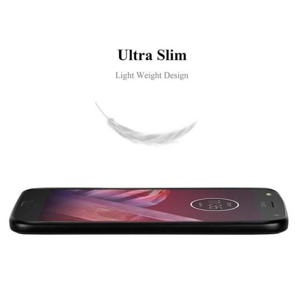 Cadorabo Fodral fungerar med Motorola MOTO Z2 i METALLIC BLACK - Stötsäker och reptålig TPU silikonhölje - Ultratunt