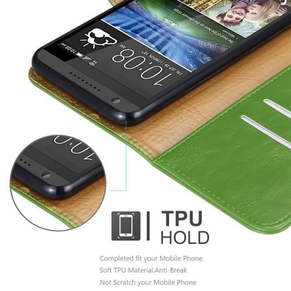 HTC Desire 820 fodral - CADORABO - Grön - Läderimitation - Stativfunktion - Magnetisk Grön